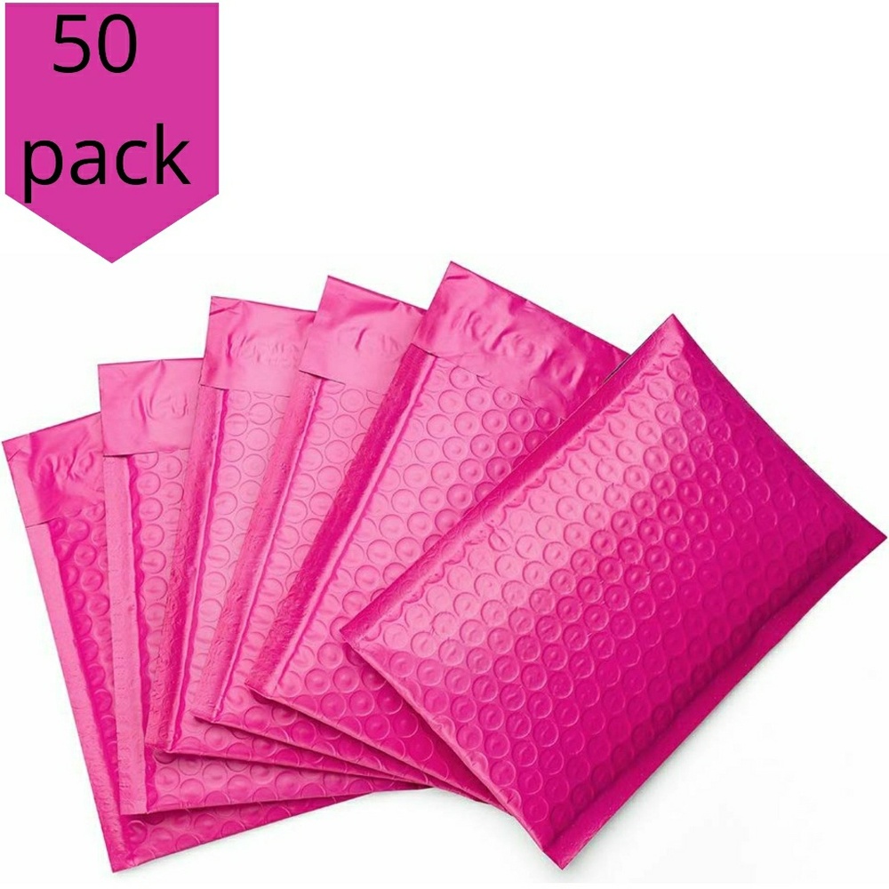 Bubble 4x8 polymailer pink 50ct
